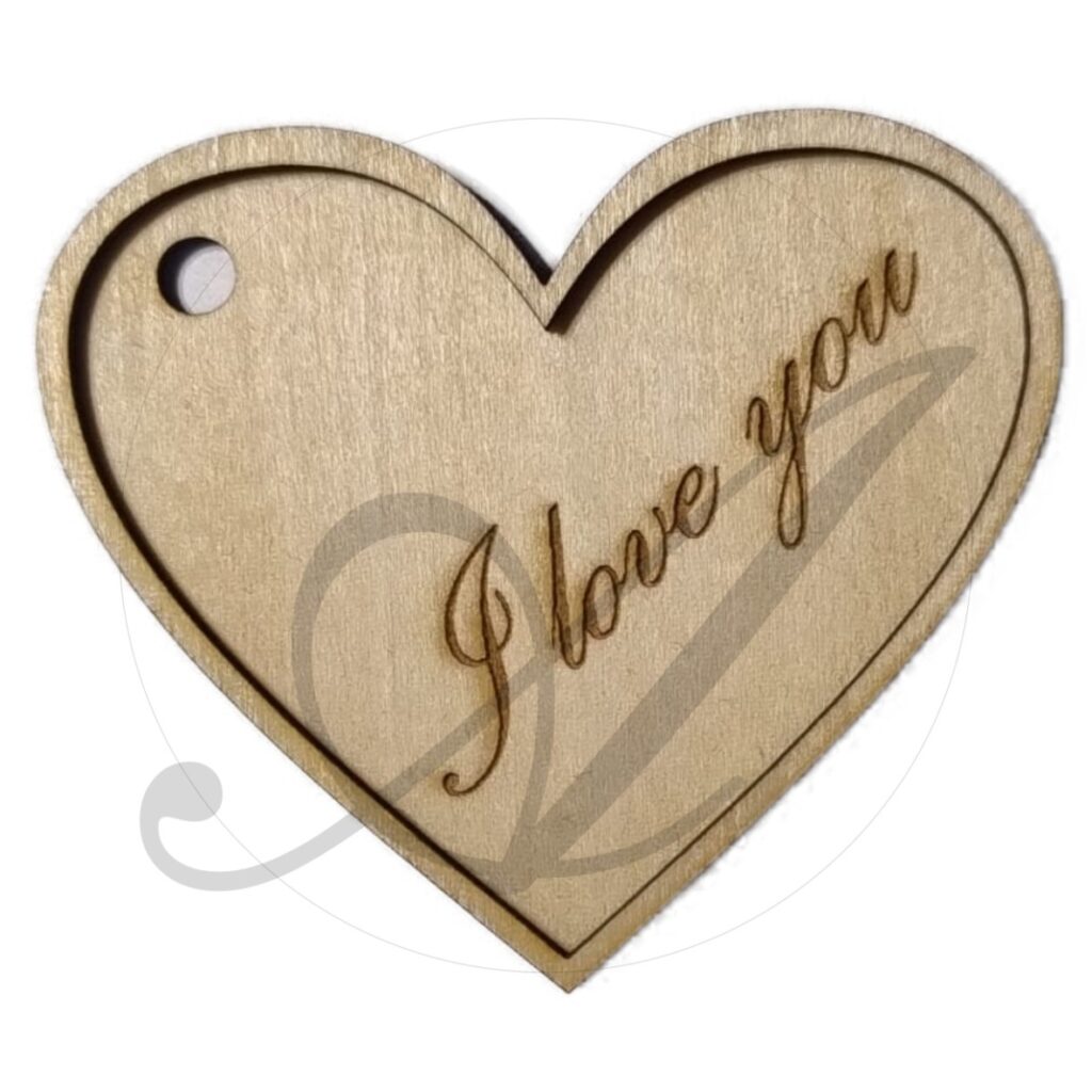 Gravírované srdce s nápisem "I love you"