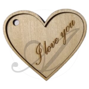 Gravírované srdce s nápisem "I love you"