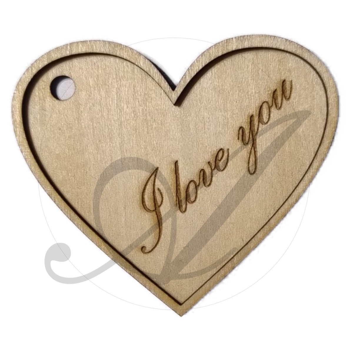 Gravírované srdce s nápisem "I love you" - Obrázek 1